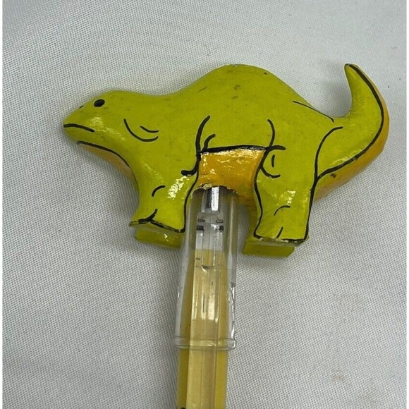 Vintage California Yellow Mechanical Pencil and  Dragon Pencil Topper lof of 2 - Picture 3 of 5